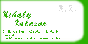 mihaly kolesar business card